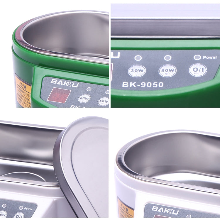 BAKU BK-9050 30W / 50W Adjustable 0.6L LCD Display Ultrasonic Cleaner, AC 220V(White) - Ultrasonic Cleaner by BAKU | Online Shopping South Africa | PMC TechLife | Buy Now Pay Later Mobicred