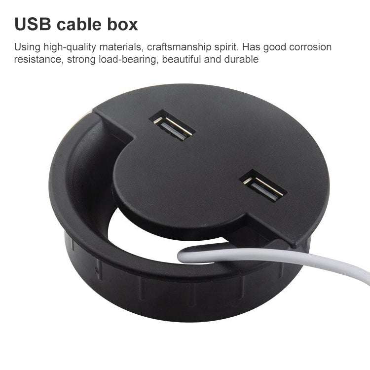60mm Desktop Outlet USB Cable Wire Hole Cover Round Winder Holder - Cable Organizer by PMC TechLife | Online Shopping South Africa | PMC TechLife