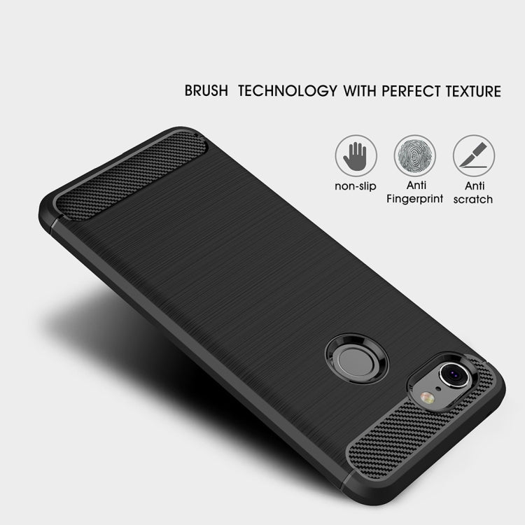 Brushed Texture Carbon Fiber Shockproof TPU Case for Google Pixel 3(Black) - Google Cases by PMC TechLife | Online Shopping South Africa | PMC TechLife | Buy Now Pay Later Mobicred
