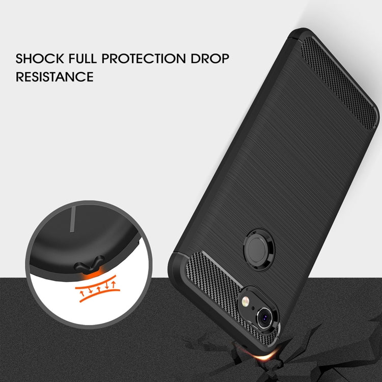 Brushed Texture Carbon Fiber Shockproof TPU Case for Google Pixel 3(Black) - Google Cases by PMC TechLife | Online Shopping South Africa | PMC TechLife | Buy Now Pay Later Mobicred