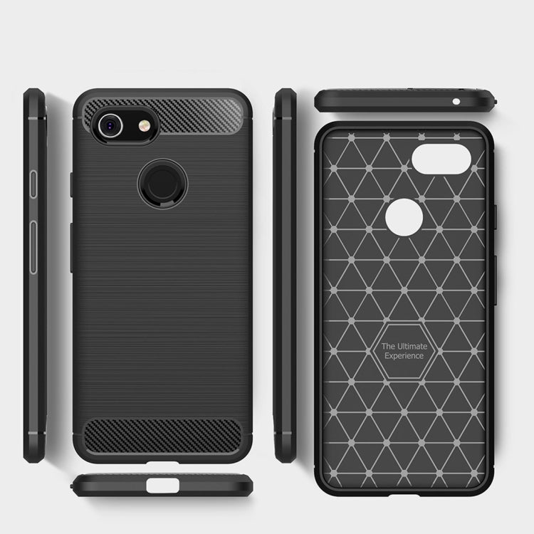 Brushed Texture Carbon Fiber Shockproof TPU Case for Google Pixel 3(Black) - Google Cases by PMC TechLife | Online Shopping South Africa | PMC TechLife | Buy Now Pay Later Mobicred