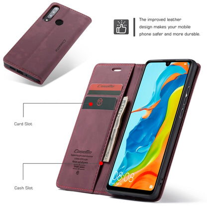 CaseMe-013 Multifunctional Retro Frosted Horizontal Flip Leather Case for Huawei P30 Lite, with Card Slot & Holder & Wallet (Wine Red) - Huawei Cases by CaseMe | Online Shopping South Africa | PMC Jewellery | Buy Now Pay Later Mobicred