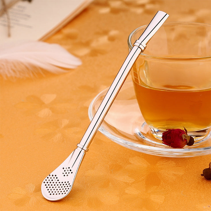 Stainless Steel Tea Leaf Filtered Drinking Straw Herb Tea Filter Tea Strainer Juice Cafe Coffee Stirring Spoon - free shipping - PMC TechLife - Order now!