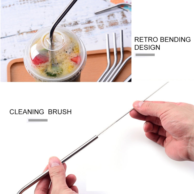 4pcs Reusable Stainless Steel Drinking Straw + Cleaner Brush Set Kit,  215*6mm(Rose Gold) - free shipping - PMC TechLife - Order now!