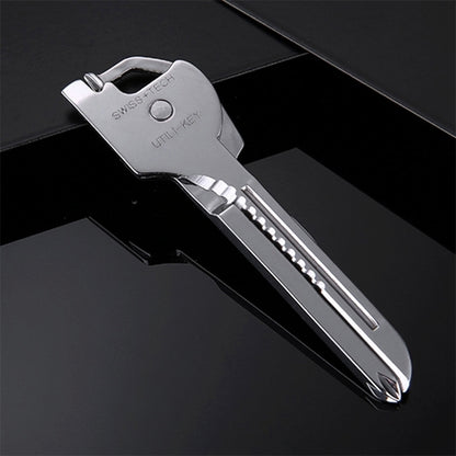 SWISS+TECH Stainless Steel 6 in 1 Multi-function Outdoor Key Chain, Foldable Mini Tools Key Ring - Mountaineering Outfit by PMC Jewellery | Online Shopping South Africa | PMC Jewellery