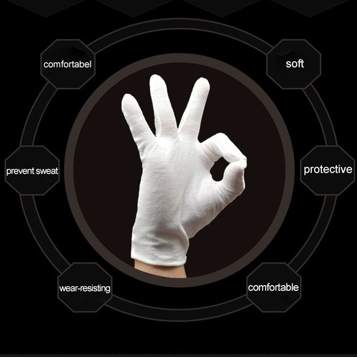 12 Pairs Pure Cotton Working Gloves, Medium Thick Size：Free Size - Safety Gloves by PMC Jewellery | Online Shopping South Africa | PMC Jewellery | Buy Now Pay Later Mobicred