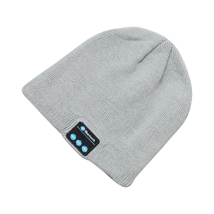 Bluetooth 5.0 Wireless Call Music Warm Knitted Hat (Grey White) - Knitted Cap by PMC Jewellery | Online Shopping South Africa | PMC Jewellery