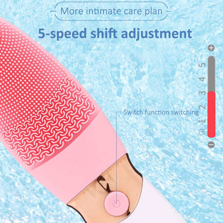 CNaier AE-618 Battery-powered Silicone Acoustic Wave Face Skin Care Electric Facial Cleanser (Pink) - Cleanser by CNaier | Online Shopping South Africa | PMC Jewellery | Buy Now Pay Later Mobicred