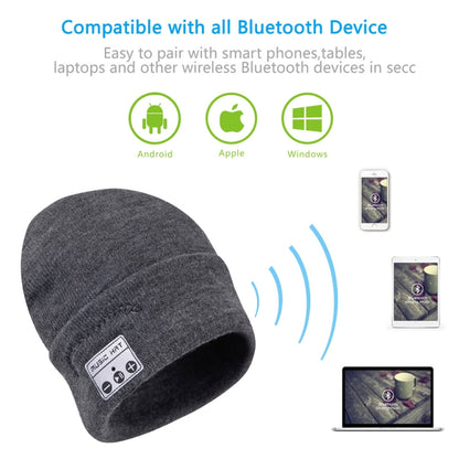 Bluetooth Warm Knit Hat, Supports Phone Answering & Bluetooth Photo Taking & Music Playing (Grey) - Knitted Cap by PMC Jewellery | Online Shopping South Africa | PMC Jewellery