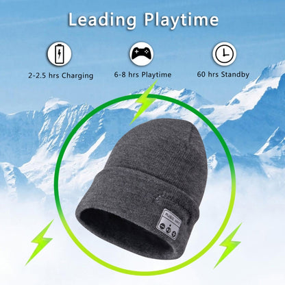 Bluetooth Warm Knit Hat, Supports Phone Answering & Bluetooth Photo Taking & Music Playing (Grey) - Knitted Cap by PMC Jewellery | Online Shopping South Africa | PMC Jewellery