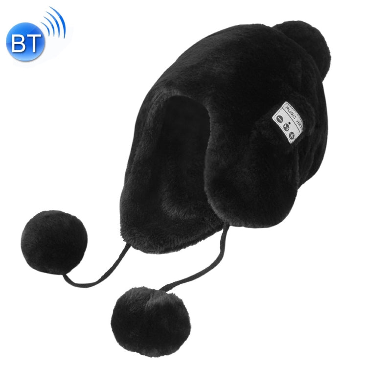 Bluetooth Warm Plush Hat, Supports Phone Answering & Bluetooth Photo Taking & Music Playing (Black) - Knitted Cap by PMC Jewellery | Online Shopping South Africa | PMC Jewellery