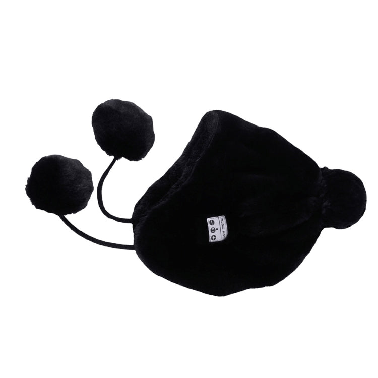 Bluetooth Warm Plush Hat, Supports Phone Answering & Bluetooth Photo Taking & Music Playing (Black) - Knitted Cap by PMC Jewellery | Online Shopping South Africa | PMC Jewellery