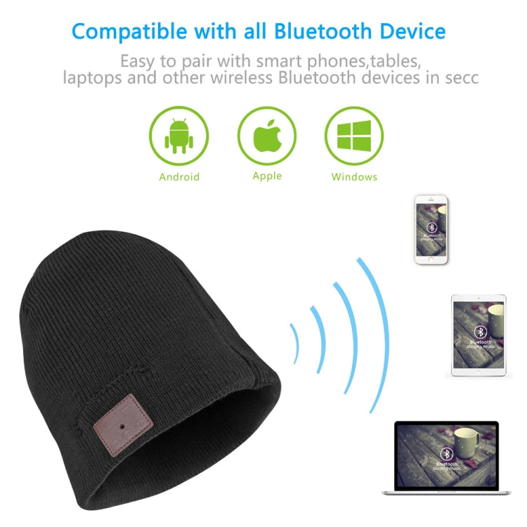 Bluetooth Warm Knit Hat, Supports Phone Answering & Bluetooth Photo Taking & Music Playing (Black) - Knitted Cap by PMC Jewellery | Online Shopping South Africa | PMC Jewellery