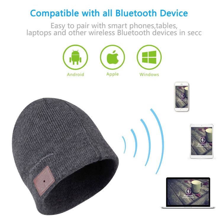 Bluetooth Warm Knit Hat, Supports Phone Answering & Bluetooth Photo Taking & Music Playing (Dark Gray) - Knitted Cap by PMC Jewellery | Online Shopping South Africa | PMC Jewellery