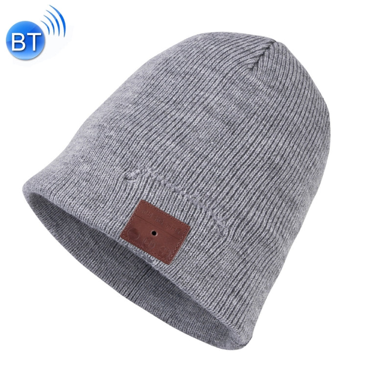 Bluetooth Warm Knit Hat, Supports Phone Answering & Bluetooth Photo Taking & Music Playing (Light Grey) - Knitted Cap by PMC Jewellery | Online Shopping South Africa | PMC Jewellery