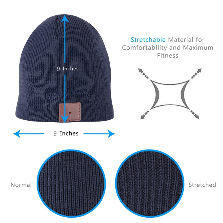 Bluetooth Warm Knit Hat, Supports Phone Answering & Bluetooth Photo Taking & Music Playing (Navy Blue) - Knitted Cap by PMC Jewellery | Online Shopping South Africa | PMC Jewellery