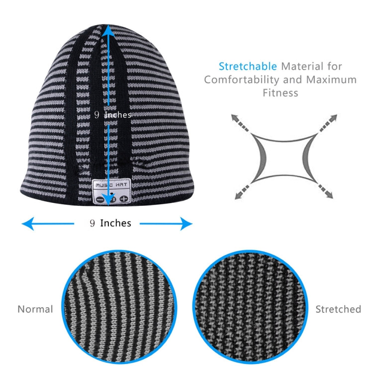 Bluetooth Warm Stripe Knit Hat, Supports Phone Answering & Bluetooth Photo Taking & Music Playing - Knitted Cap by PMC Jewellery | Online Shopping South Africa | PMC Jewellery