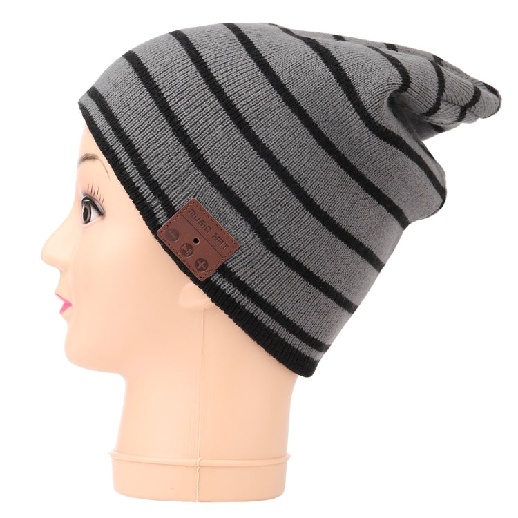 Bluetooth Warm Wide Stripe Knit Hat, Supports Phone Answering & Bluetooth Photo Taking & Music Playing - Knitted Cap by PMC Jewellery | Online Shopping South Africa | PMC Jewellery