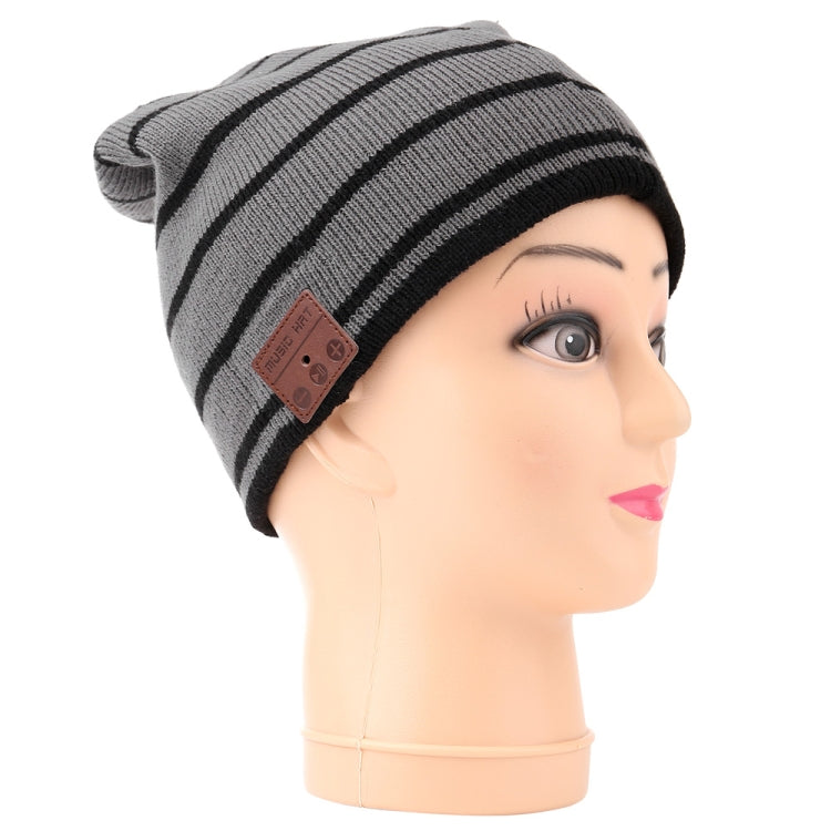 Bluetooth Warm Wide Stripe Knit Hat, Supports Phone Answering & Bluetooth Photo Taking & Music Playing - Knitted Cap by PMC Jewellery | Online Shopping South Africa | PMC Jewellery