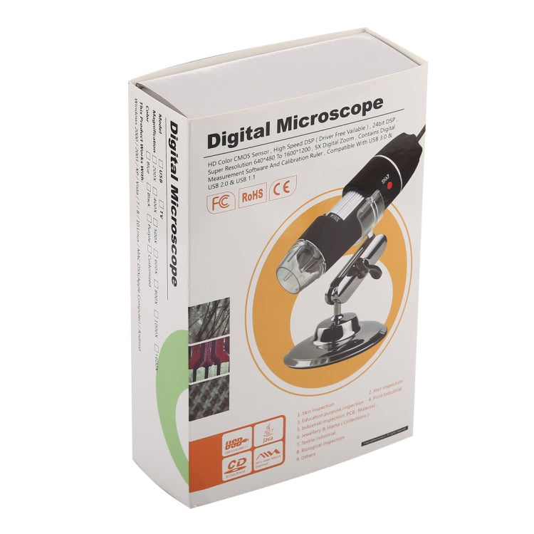 1600X Magnifier HD 0.3MP Image Sensor 2 in 1 USB Digital Microscope with 8 LED & Professional Stand - Digital Microscope by PMC TechLife | Online Shopping South Africa | PMC TechLife | Buy Now Pay Later Mobicred