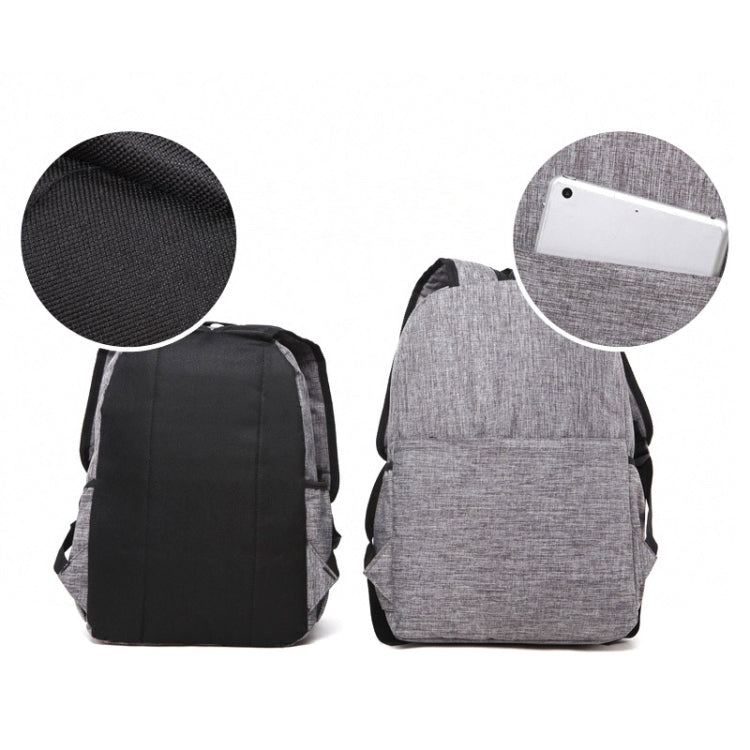 Universal Multi-Function Canvas Laptop Computer Shoulders Bag Leisurely Backpack Students Bag, Big Size: 42x29x13cm, For 15.6 inch and Below Macbook, Samsung, Lenovo, Sony, DELL Alienware, CHUWI, ASUS, HP(Grey) - Backpack by PMC Jewellery | Online Shopping South Africa | PMC Jewellery