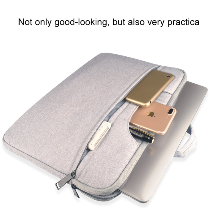 Breathable Wear-resistant Shoulder Handheld Zipper Laptop Bag, For 15.6 inch and Below Macbook, Samsung, Lenovo, Sony, DELL Alienware, CHUWI, ASUS, HP (Grey) - 15.6 - 17 inch by PMC Jewellery | Online Shopping South Africa | PMC Jewellery