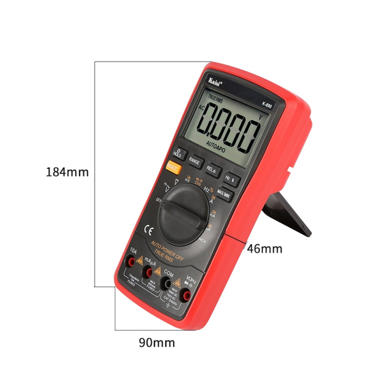 Kaisi K-890 Professional LCD Digital Multimeter Electrical Handheld Digital Multimeter Tester - Current & Voltage Tester by Kaisi | Online Shopping South Africa | PMC TechLife | Buy Now Pay Later Mobicred