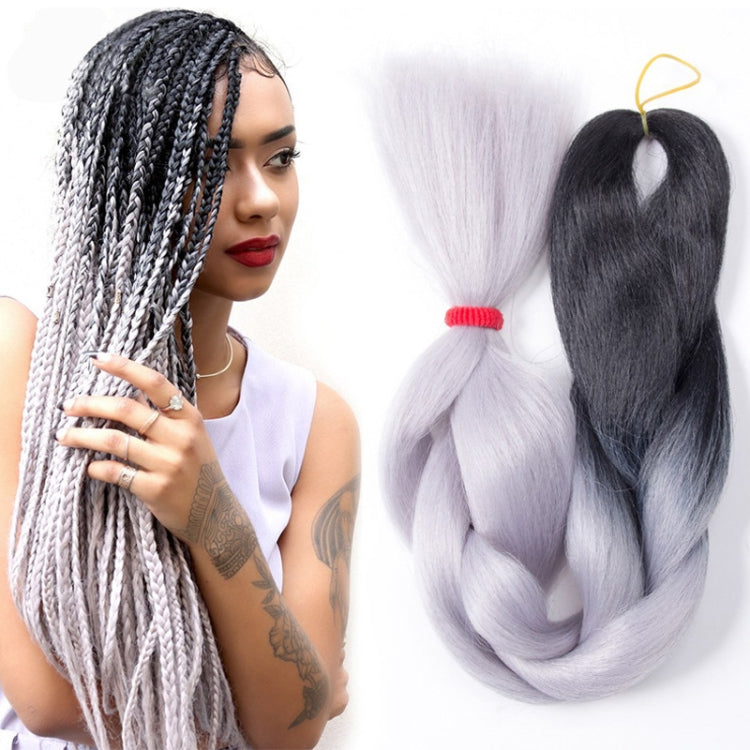 Fashion Color Gradient Individual Braid Wigs Chemical Fiber Big Braids, Length: 60cm(52 Black+Light Yellow) - Wigs by PMC Jewellery | Online Shopping South Africa | PMC Jewellery