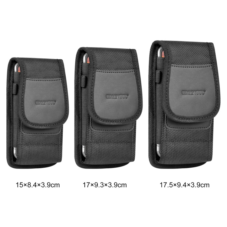HAWEEL 6.1-6.8 inch Nylon Cloth Phone Belt Clip Carrying Pouch with Card Slot(Black) -  by HAWEEL | Online Shopping South Africa | PMC Jewellery