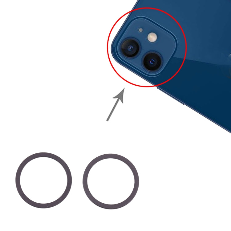 2 PCS Rear Camera Glass Lens Metal Protector Hoop Ring for iPhone 12 Mini(Blue) - Camera Series by PMC TechLife | Online Shopping South Africa | PMC TechLife