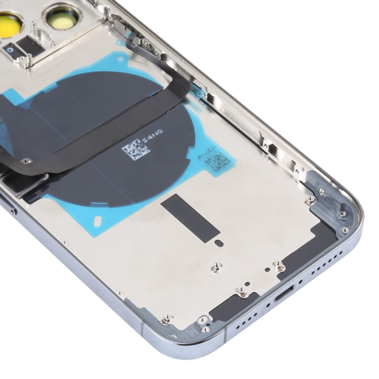 For iPhone 13 Pro Max Battery Back Cover with Side Keys & Card Tray & Power + Volume Flex Cable & Wireless Charging Module(Blue) - Back Cover by PMC Jewellery | Online Shopping South Africa | PMC Jewellery