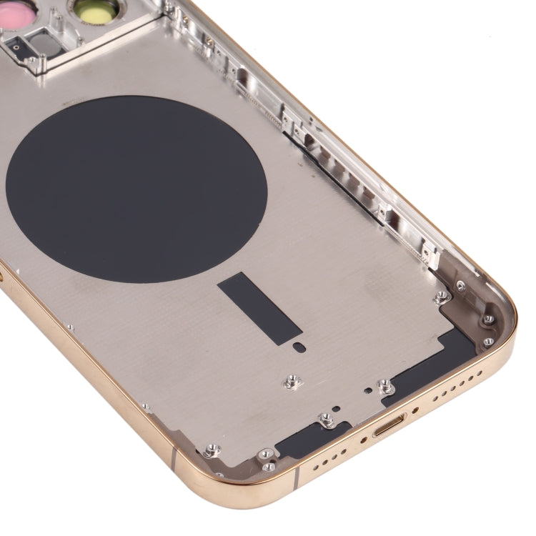 Back Housing Cover with SIM Card Tray & Side  Keys & Camera Lens for iPhone 13 Pro Max(Gold) - Back Cover by PMC TechLife | Online Shopping South Africa | PMC TechLife