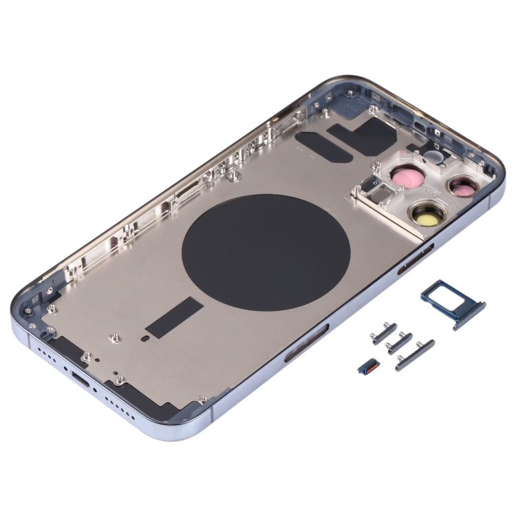 Back Housing Cover with SIM Card Tray & Side  Keys & Camera Lens for iPhone 13 Pro Max(Blue) - Back Cover by PMC TechLife | Online Shopping South Africa | PMC TechLife