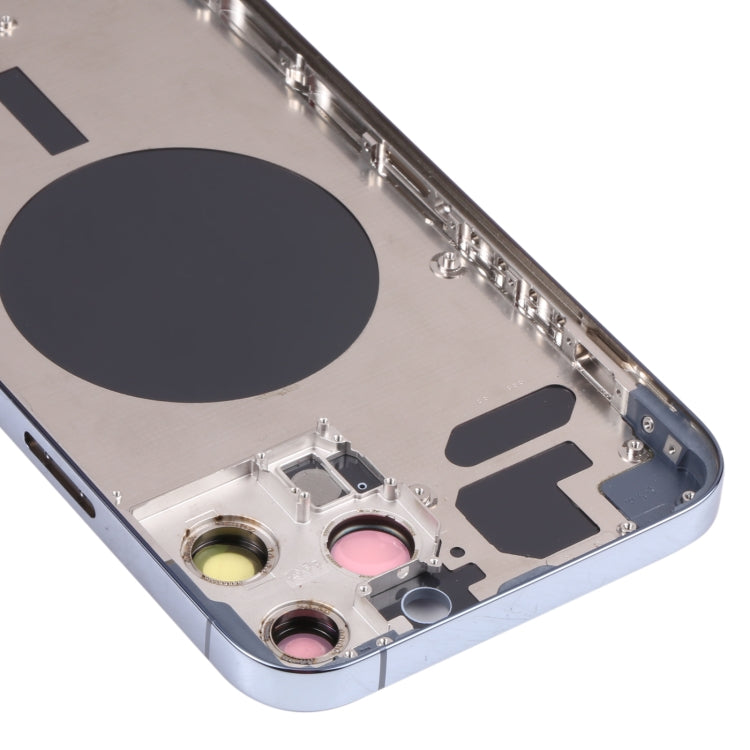 Back Housing Cover with SIM Card Tray & Side  Keys & Camera Lens for iPhone 13 Pro Max(Blue) - Back Cover by PMC TechLife | Online Shopping South Africa | PMC TechLife