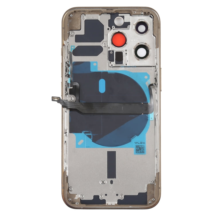 For iPhone 13 Pro Battery Back Cover with Side Keys & Card Tray & Power + Volume Flex Cable & Wireless Charging Module(Gold) - Back Cover by PMC TechLife | Online Shopping South Africa | PMC TechLife