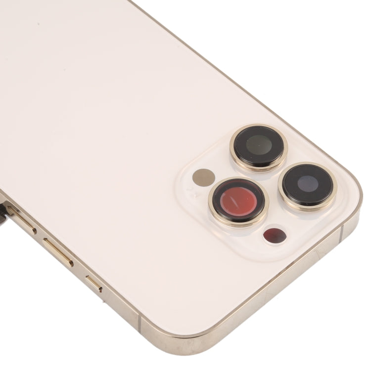 For iPhone 13 Pro Battery Back Cover with Side Keys & Card Tray & Power + Volume Flex Cable & Wireless Charging Module(Gold) - Back Cover by PMC TechLife | Online Shopping South Africa | PMC TechLife