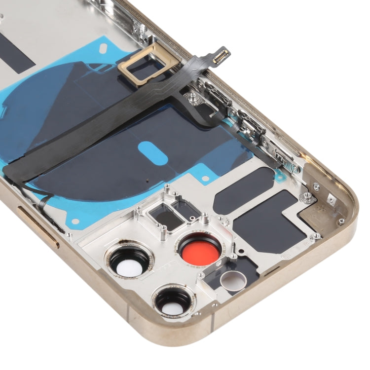 For iPhone 13 Pro Battery Back Cover with Side Keys & Card Tray & Power + Volume Flex Cable & Wireless Charging Module(Gold) - Back Cover by PMC TechLife | Online Shopping South Africa | PMC TechLife