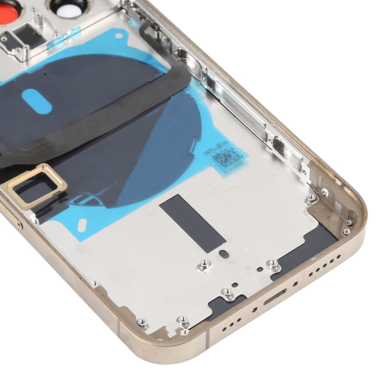 For iPhone 13 Pro Battery Back Cover with Side Keys & Card Tray & Power + Volume Flex Cable & Wireless Charging Module(Gold) - Back Cover by PMC TechLife | Online Shopping South Africa | PMC TechLife
