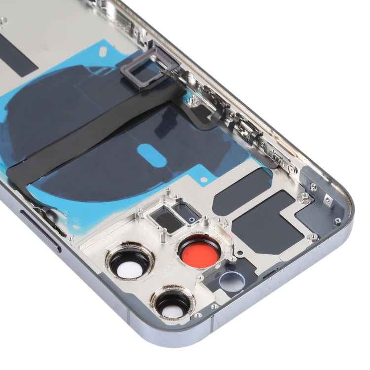 For iPhone 13 Pro Battery Back Cover with Side Keys & Card Tray & Power + Volume Flex Cable & Wireless Charging Module(Blue) - Back Cover by PMC TechLife | Online Shopping South Africa | PMC TechLife | Buy Now Pay Later Mobicred