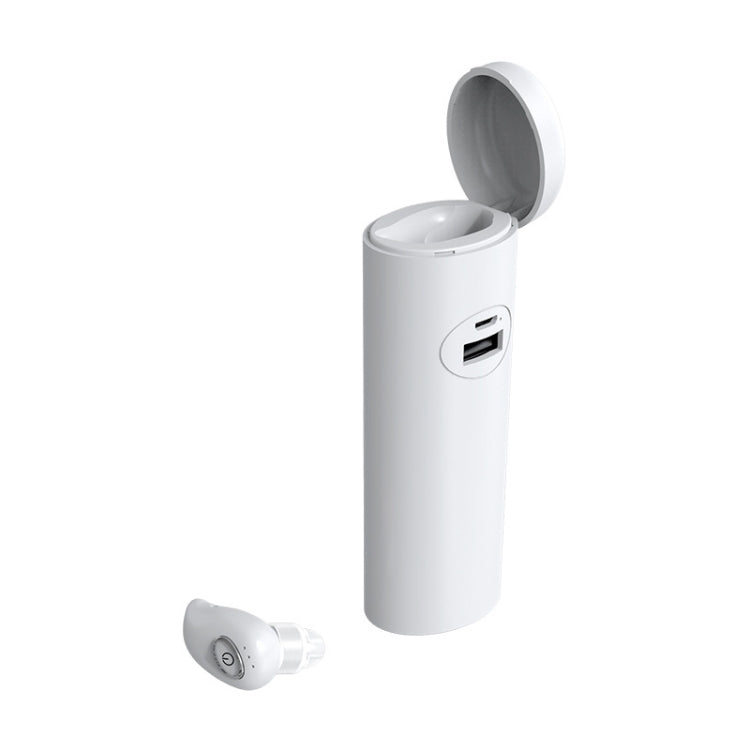 V21 Mini Single Ear Stereo Bluetooth V5.0 Wireless Earphones with Charging Box(White) - Bluetooth Earphone by PMC TechLife | Online Shopping South Africa | PMC TechLife