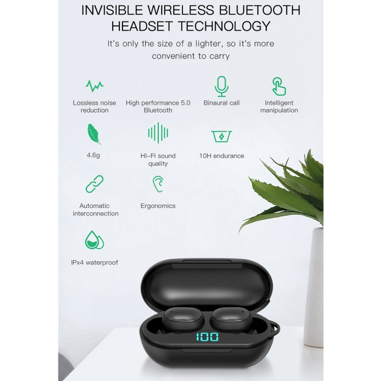 H6 TWS Bluetooth 5.0 Wireless Bluetooth Earphone with Digital Display & Charging Box, Support for Siri & HD Calls - TWS Earphone by PMC Jewellery | Online Shopping South Africa | PMC Jewellery