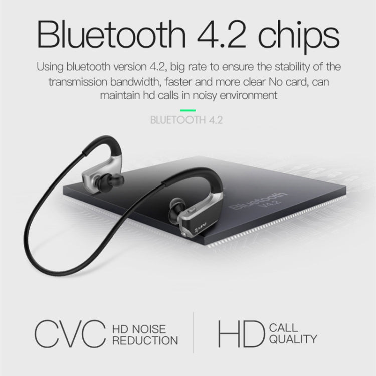 J2 Bluetooth 4.2 Binaural Hanging Type Wireless Sports Bluetooth Earphone, Built-in Memory (Silver) - Bluetooth Earphone by PMC TechLife | Online Shopping South Africa | PMC TechLife