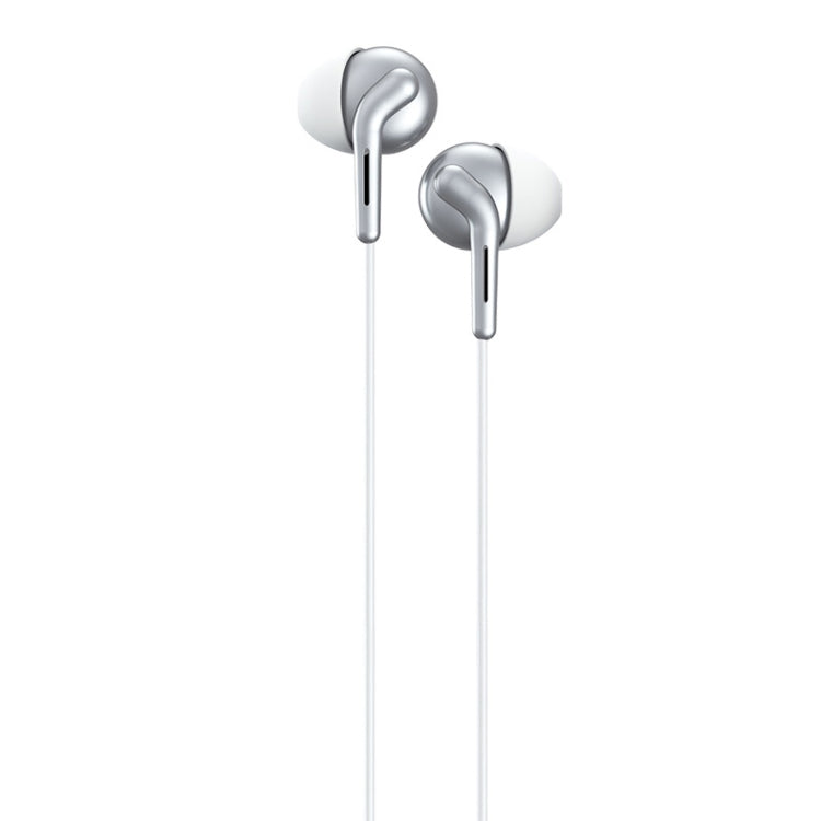 REMAX RM-595 3.5mm Gold Pin In-Ear Stereo Double-action Metal Music Earphone with Wire Control + MIC, Support Hands-free (White) - Normal Style Earphone by REMAX | Online Shopping South Africa | PMC Jewellery