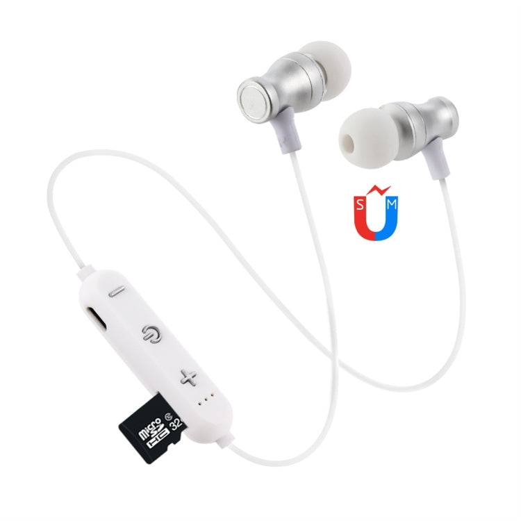 F11 Bluetooth 4.2 Hanging Neck Design Bluetooth Headset, Support Music Play & Switching & Volume Control & Answer(Silver) - Neck-mounted Earphone by PMC TechLife | Online Shopping South Africa | PMC TechLife