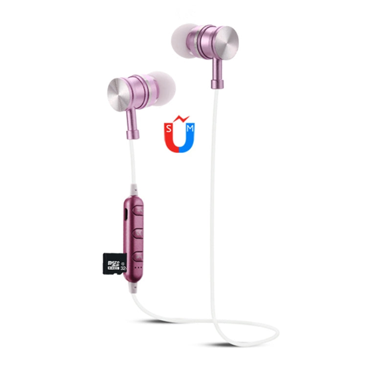 F3 Bluetooth 4.2 Hanging Neck Design Bluetooth Headset, Support Music Play & Switching & Volume Control & Answer(Rose Gold) - Neck-mounted Earphone by PMC TechLife | Online Shopping South Africa | PMC TechLife