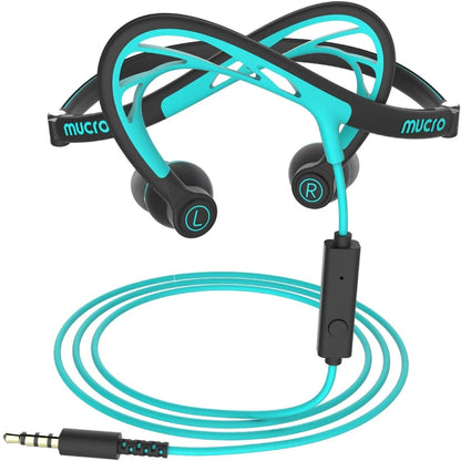 Mucro ML233 Foldable Wired Running Sports Headphones Night Neckband In-Ear Stereo Earphones, Cable Length: 1.2m(Blue) - Sport Earphone by Mucro | Online Shopping South Africa | PMC Jewellery