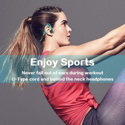 Mucro ML233 Foldable Wired Running Sports Headphones Night Neckband In-Ear Stereo Earphones, Cable Length: 1.2m(Blue) - Sport Earphone by Mucro | Online Shopping South Africa | PMC Jewellery
