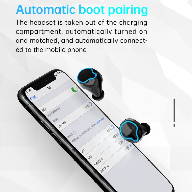 M9 Bluetooth 5.1 TWS Mirror Digital Display Wireless Bluetooth Earphone with Charging Box Flashlight , Support Touch & Siri & Battery Display(Black) - TWS Earphone by PMC TechLife | Online Shopping South Africa | PMC TechLife