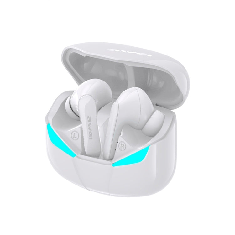 awei T35 Bluetooth V5.0 Ture Wireless Sports Game Dual Mode IPX5 Waterproof TWS Headset with Charging Case (White) - TWS Earphone by awei | Online Shopping South Africa | PMC Jewellery