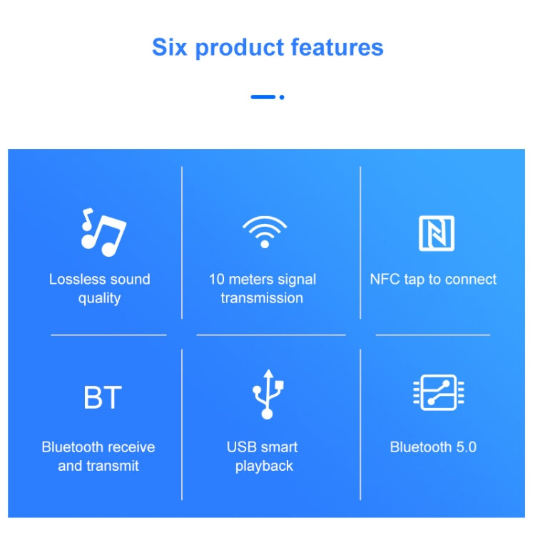 NFC BT19 Bluetooth 5.0 Receiver Transmitter Headset Car Audio Player - Audio Receiver Transmitter by PMC Jewellery | Online Shopping South Africa | PMC Jewellery